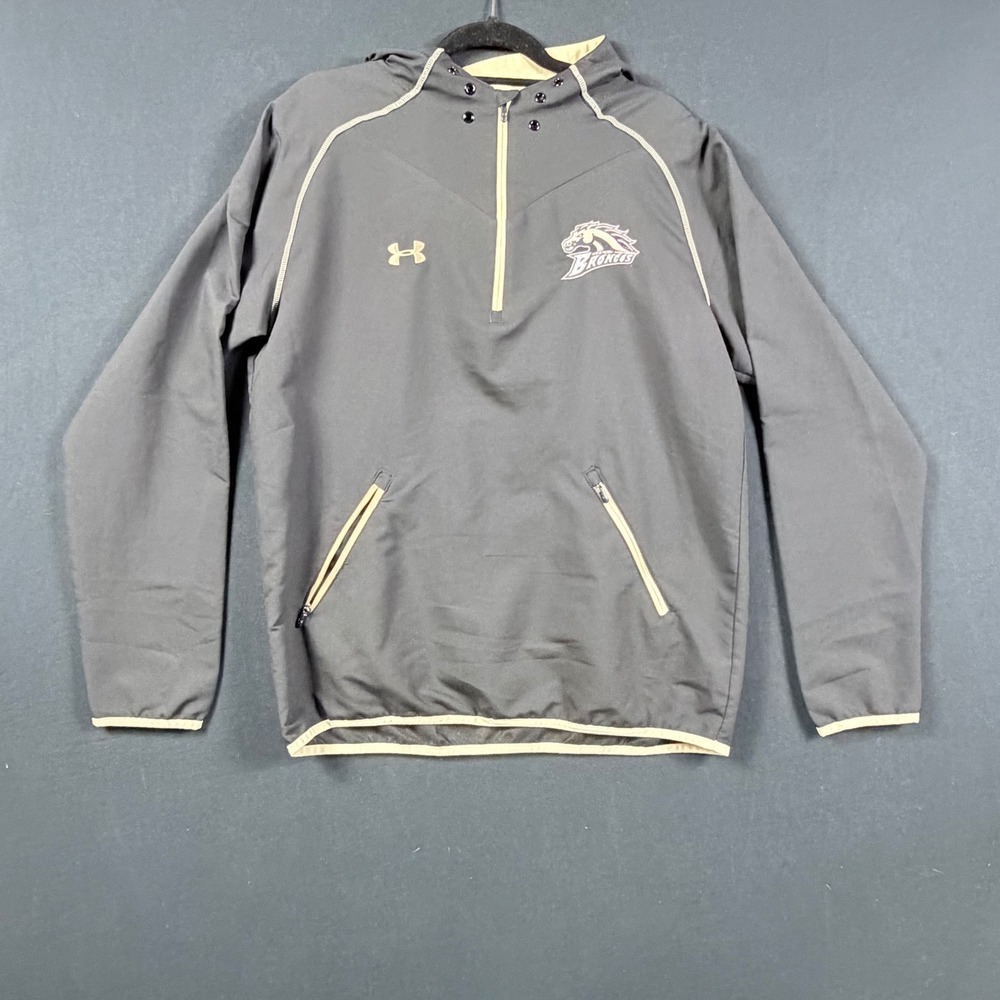 Under Armour Western Michigan Broncos Quarter Zip Hoodie Mens Medium Black Gold - Picture 6 of 12